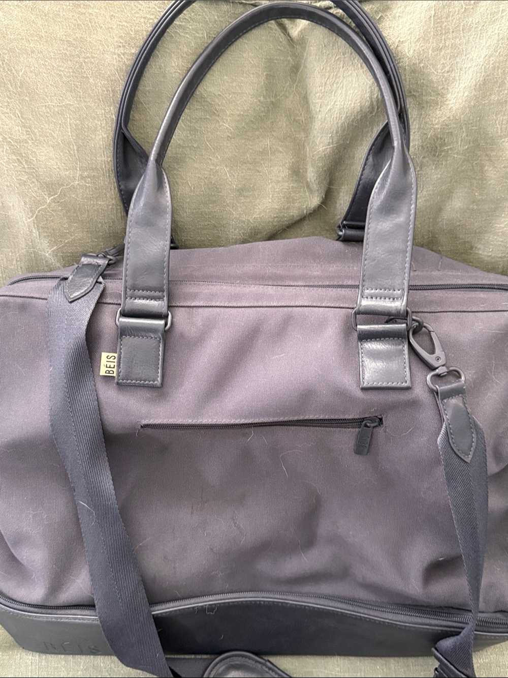 BEIS Blue/Grey Travel Duffel Bag with Black Accents
